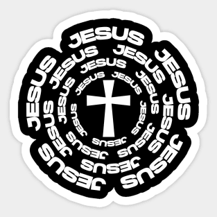 JESUS AT THE CENTER OF OUR LIFE Christian Inspired Design Sticker